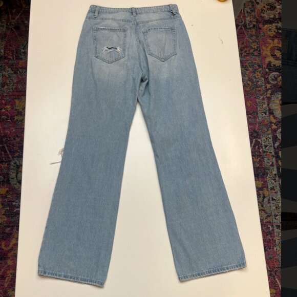 Altar'd State Wide Leg Ripped Baggy Jeans Light Wash - Picture 2 of 4